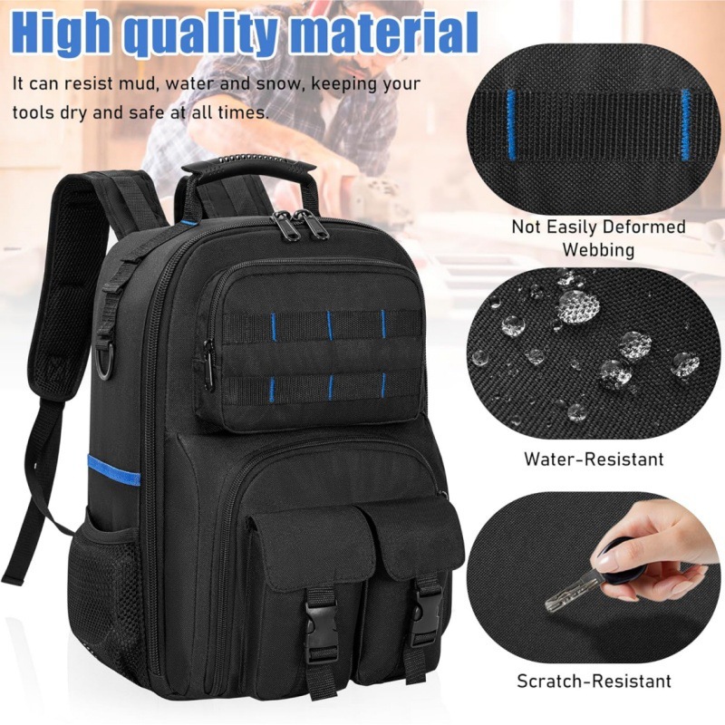 Phone Zone Accessories & Repair Photos - 耐摩耗性オックスフォード生地ツール収納バックパック、ハードウェアアクセサリー、ゾーン別収納、修理業者用防水バックパック