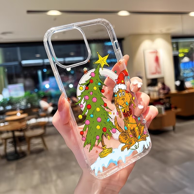 子犬をテーマにしたクリスマスパーティー クリアスマホケース  - Apple Iphone 15 のレビューと価格