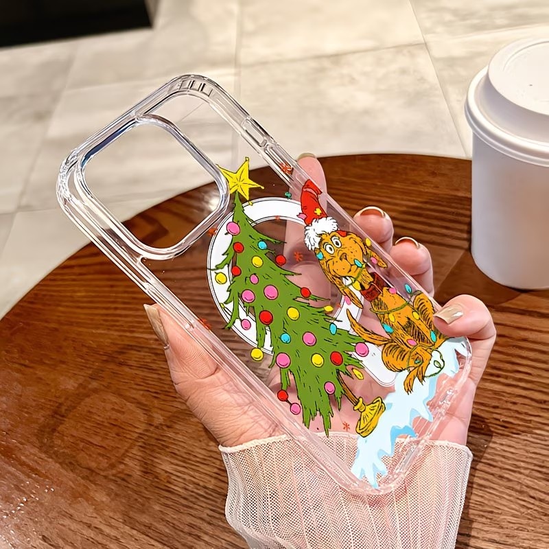 子犬をテーマにしたクリスマスパーティー クリアスマホケース  - Apple Iphone 15 のレビューと価格
